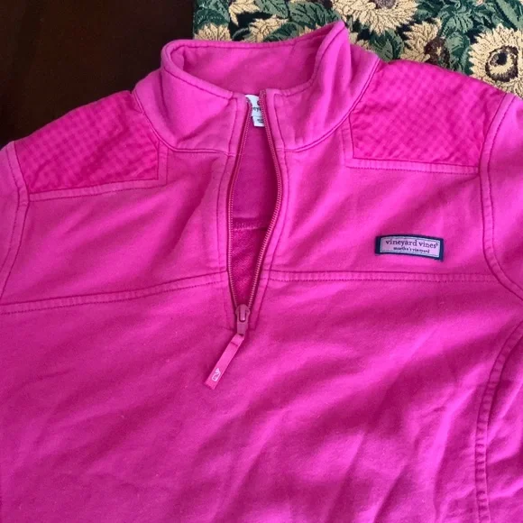 Vineyard Vines Fuchsia Half-Zip  size medium, long sleeves - Picture 5 of 8